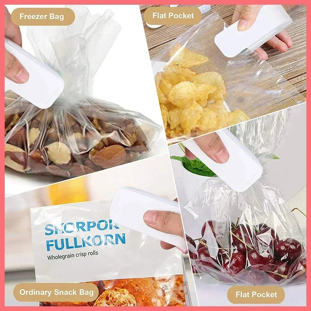 1pc Mini Handheld Snack Sealer,Compact ABS Plastic Bag Sealer for Freshness, Easy-to-Use Kitchen Gadge,Portable Sealer Packaging